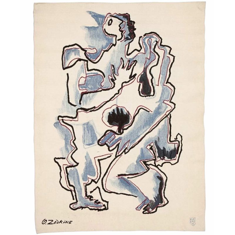 OSSIP ZADKINE Silhouette Bleue Tapestry