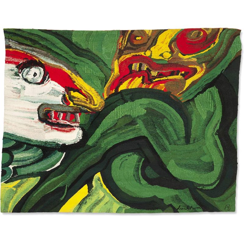 Bengt Lindström "Deux têtes" Tapestry