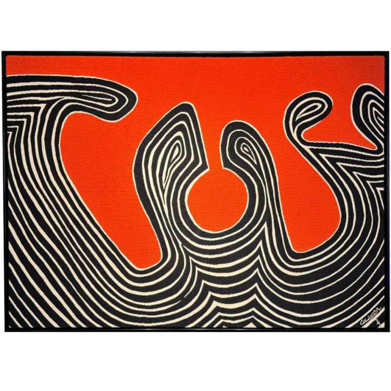 Alexander Calder "Sillons Noirs Sur Rouge" Tapestry
