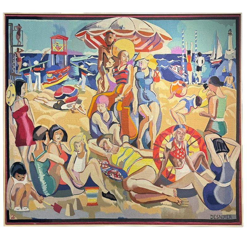 François Desnoyer "La plage" Tapestry