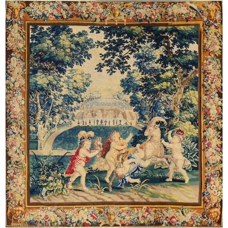 17th Century Brussels Tapestry, Bacchanale d’Enfants (1680)