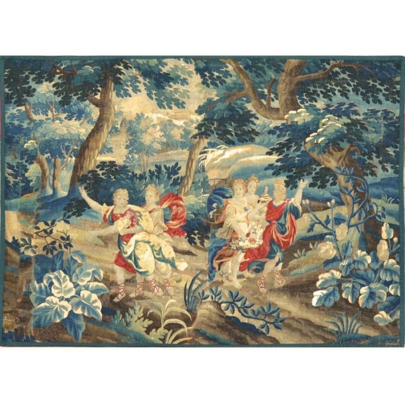 18th Century Lille Antique Tapestry, The Triumph of Flora