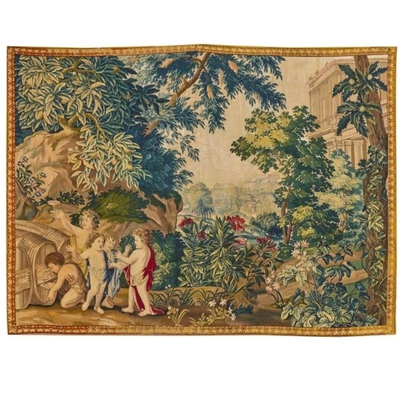 Late 17th–Early 18th Century Brussels Tapestry, Bacchanale d’Enfants