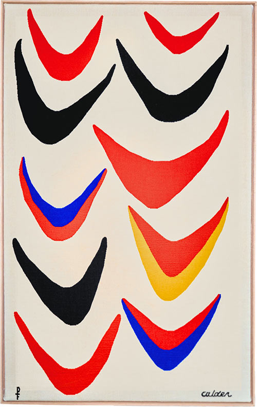 Alexander Calder tapestry in Paris : Boomerangs, c. 1970 — Boccara Gallery